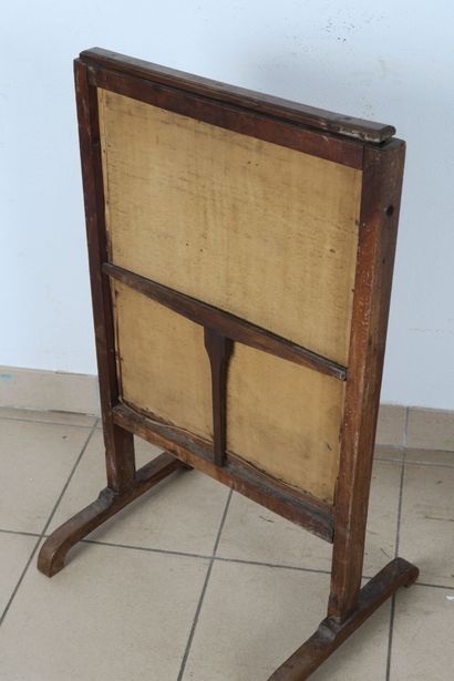 Écran de cheminée rectangulaire en noyer,...
