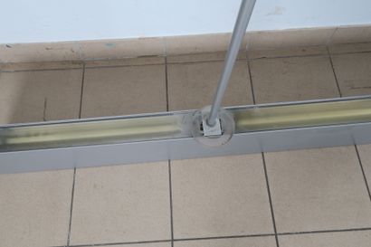 Grand plafonnier suspension en acier et aluminium...