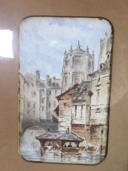 École hollandaise vers 1900
Vue de canaux
Deux...