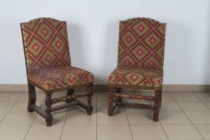 Paire de chaises haute époque à piétement...