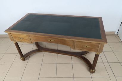 Bureau rectangulaire en acajou et placage...