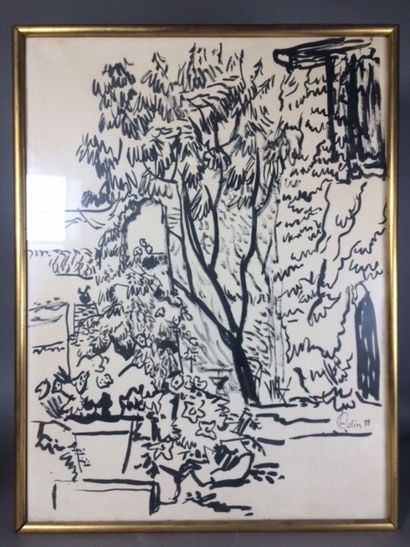 Micheline COLIN (1925-2017)
Jardin
Fusain...