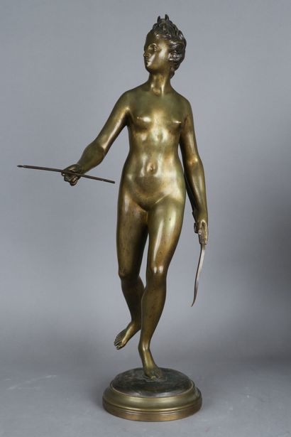 D'après HOUDON (1741-1828)
Diane chasseresse,...