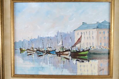 Christian DELOBEL (1933-2012)
Bateaux à quai
Deux...
