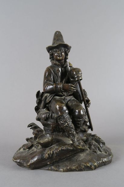 Joueur de cornemuse
Bronze à patine brune,...