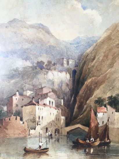 Ecole italienne du XIXème siècle
Village...