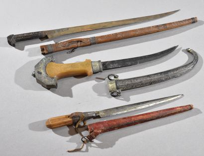 NORTH AFRICA 
Set of three daggers 
Crude...