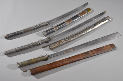ASIA 
Set of three swords
Silver-plated metal...