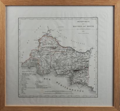 Suite de quatre cartes géographiques département...