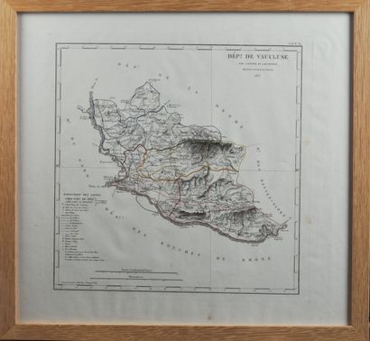 Suite de quatre cartes géographiques département...