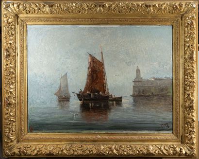 Paul SEIGNON (1820-1890) 
Catalan fishermen
Oil...