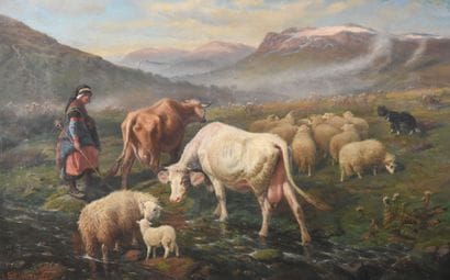 August Friedrich SCHENCK (1828-1901)
Shepherdess...