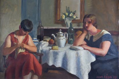 Jean LÉON (1893-1985)
Tea time, 1927
Oil...