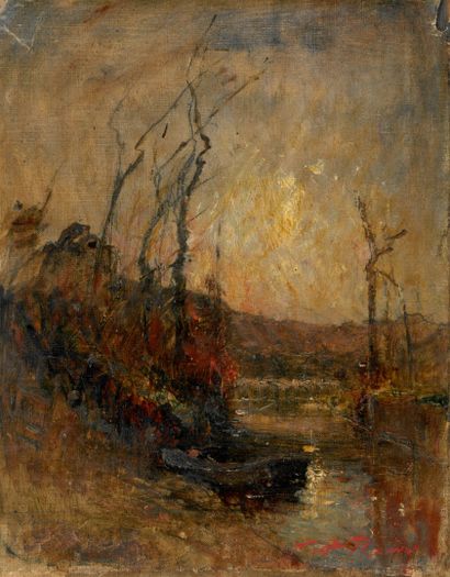 François Auguste RAVIER (1814-1895) 
Boat...