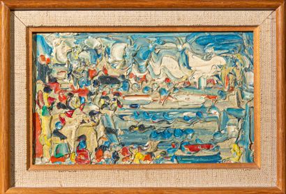 André COTTAVOZ (1922-2012), 
Plage d'Antibes,...