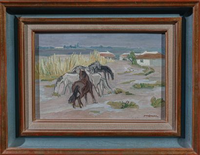 Yves BRAYER (1907-1990)
Horses in the Camargue
Oil...