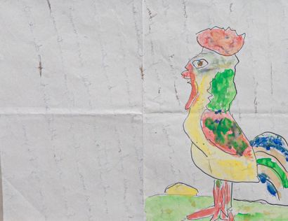 Gaston CHAISSAC (1910-1964)
Le coq 
Aquarelle...