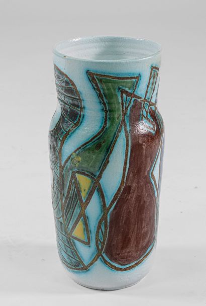 ACCOLAY (1945 -1983)
Circa 1970
Vase
Blue-glazed...