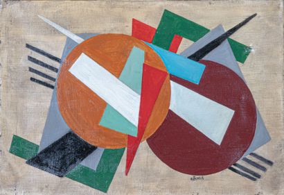 Oscar TRONECK (XXe siècle)
Abstraction géométrique
Huile...