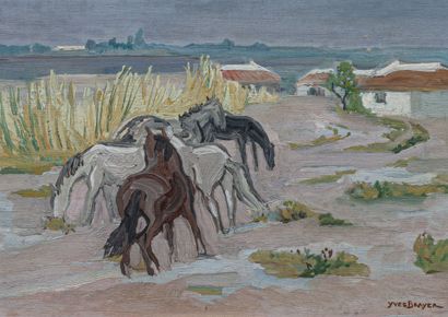 Yves BRAYER (1907-1990)
Horses in the Camargue
Oil...