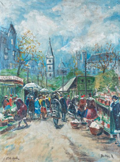 Antal BERKES (1874-1938)
Marché à Budapest...