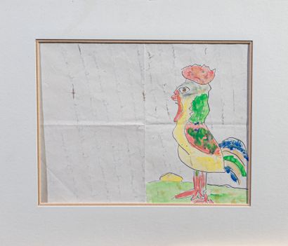 Gaston CHAISSAC (1910-1964)
Le coq 
Aquarelle...