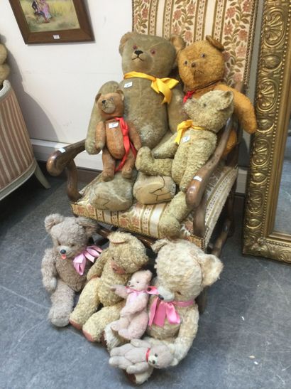 Lot de 9 ours peluches de 24 à 78cm, dont...
