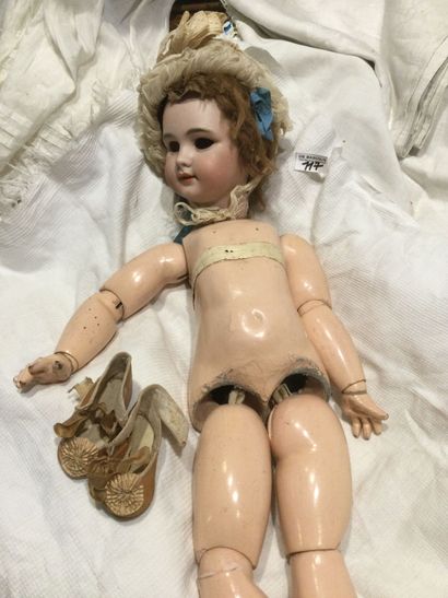 « DEP 10 » poupée tête biscuit avec tampon...