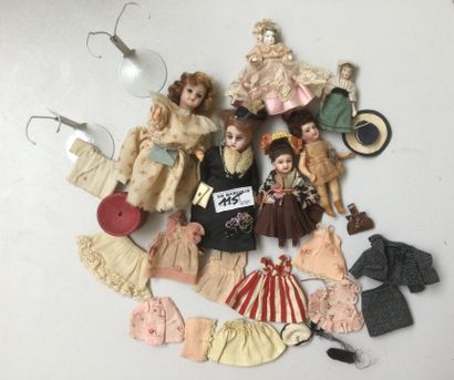 Lot de 6 mignonnettes tête biscuit, habillées...