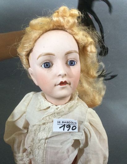 Poupée tête biscuit coulé, blonde aux yeux...
