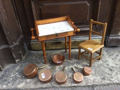 Meuble toilette en bois clair façon bambou,...