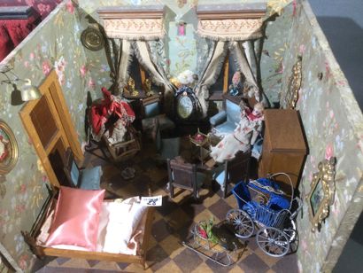 Maison de poupées comprenant le salon et...