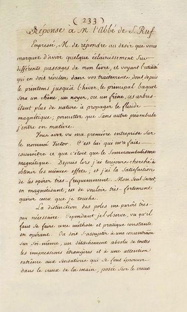 (Animal magnetism). [PUYSEGUR (A.M.J.)]....