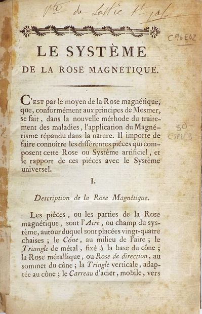 (Animal magnetism). [NEE DE LA ROCHELLE]....