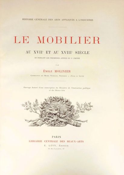 MOLINIER (E.). HISTOIRE GENERALE DES ARTS...