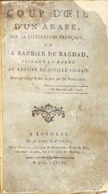 NOUGARET. COUP D'OEIL D'UN ARABE SUR LA LITTERATURE...