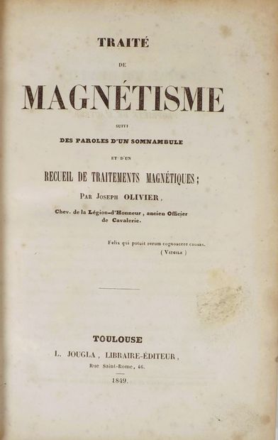 (Animal magnetism). OLIVIER (J.). TRAITE...