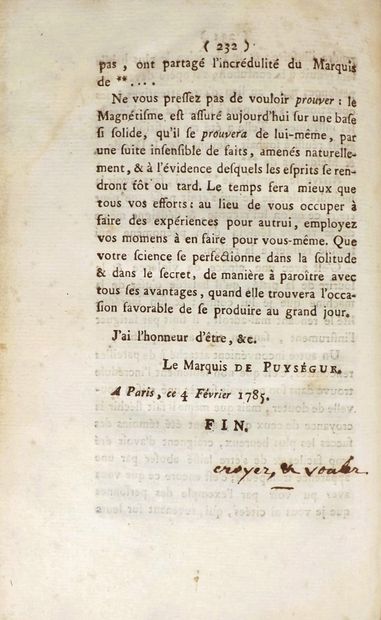 (Animal magnetism). [PUYSEGUR (A.M.J.)]....