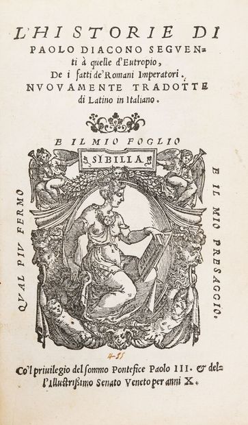 PAULUS DIACONUS. L'HISTORIE DI PAOLO DIACONO...
