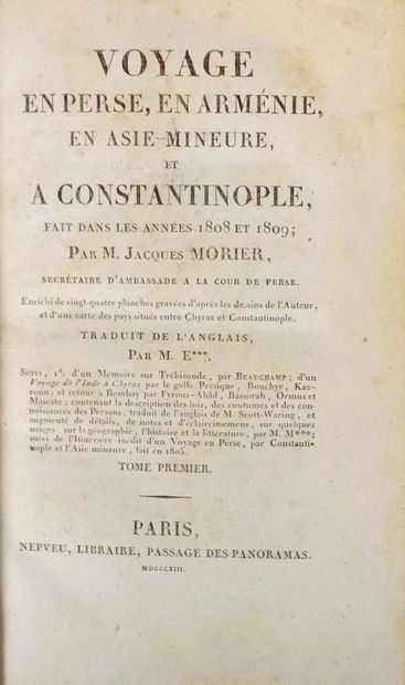 MORIER (J.). VOYAGE EN PERSE, EN ARMENIE,...