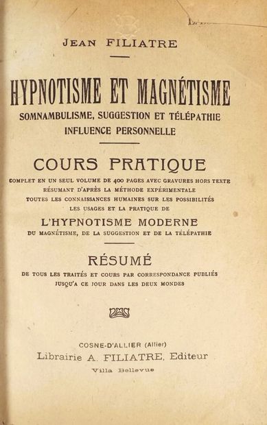 (Animal magnetism). FILIATRE (J.). HYPNOTISM...