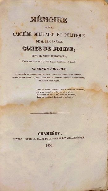 [RAYMOND (G. M.)]. MEMOIRES SUR LA CARRIERE...