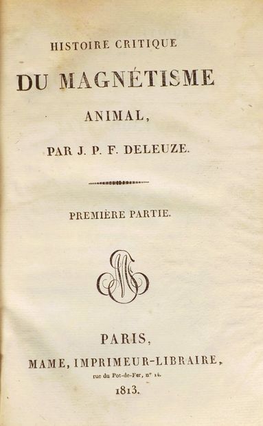 (Animal magnetism). DELEUZE (J.P.F.). HISTOIRE...