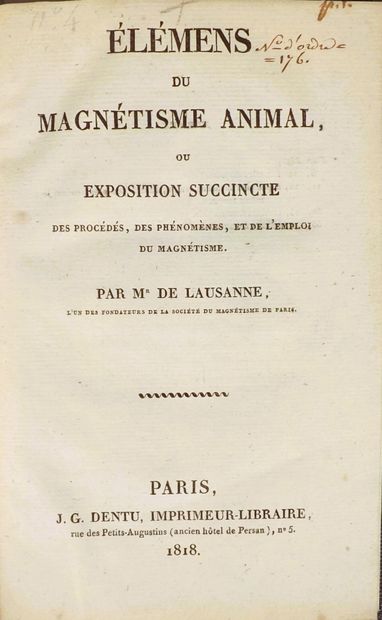 (Animal magnetism). [SARRASIN DE MONTFERRIER...
