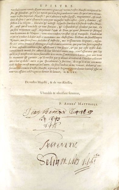 MATTHIOLE (P. A). [COMMENTS ON THE SIX BOOKS...
