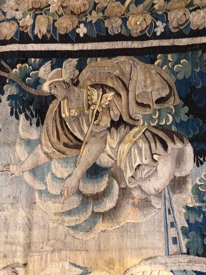Wool and silk tapestry decorated with Olympian...