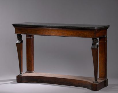LARGE mahogany and mahogany veneer CONSOLE...