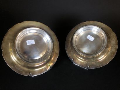 Pair of cake stands in silver (950 thousandths),...