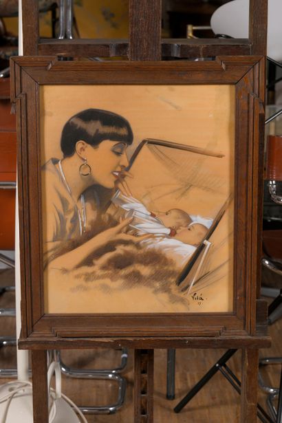 Emilio VILA (1887-1967) 
Mother and her Twins...