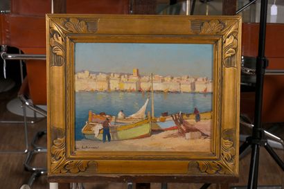 Louis BONAMICI (1878-1966)
The port of Saint-Tropez
Oil...